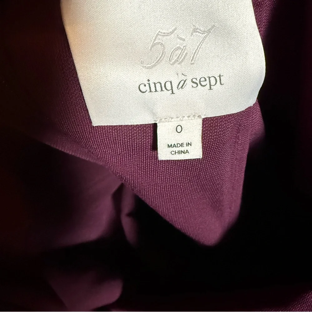 Cinc a Sept Kaily Rich Purple Jersey‎ Twisted Halter Midi, Women’s size 0 - Picture 4 of 6